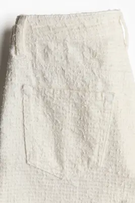 Short Bermuda en twill texturé - Ivoire — photo 4