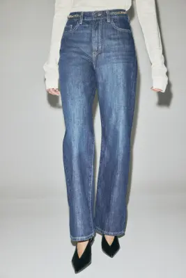 Straight High Jeans - Bleu denim foncé — photo 1