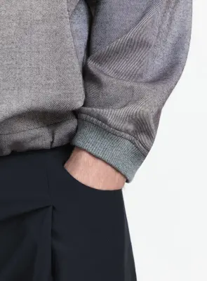 Large Neck Sweatshirt in Warm Gray Cotton Flannel — photo 5