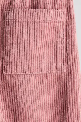 Pantalon en velours côtelé avec motifs brodés - Vieux rose/fleurs — photo 4