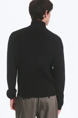 Cardigan maille zippé décontracté - Noir — photo 2