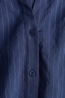 Chemise oversize en viscose mélangée - Bleu foncé/rayures tennis — photo 4