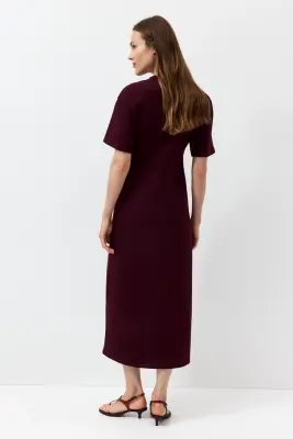 MAMA Robe T-shirt en coton - Bordeaux — photo 2