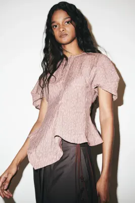 Blouse à pointe en lyocell mélangé - Rose ancien/motif — photo 2