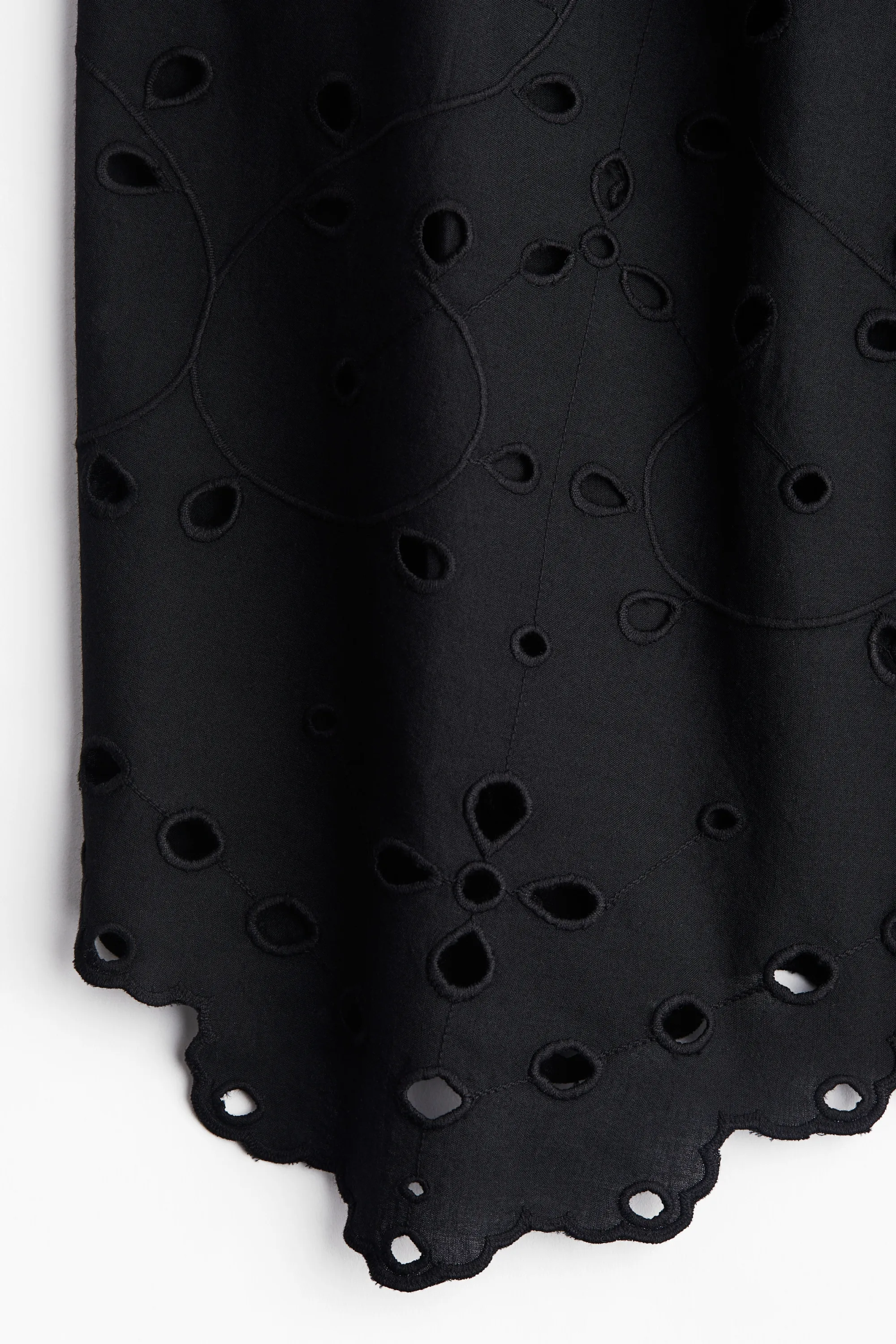 Jupe avec broderie anglaise - Noir