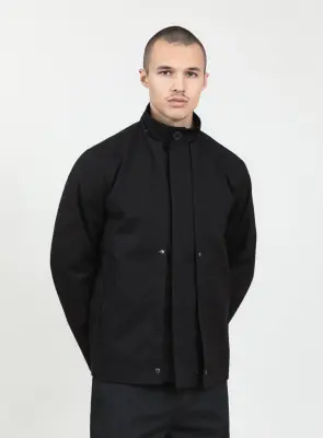 Multi Pockets Flapped Parka in Black Waterproof Teflon