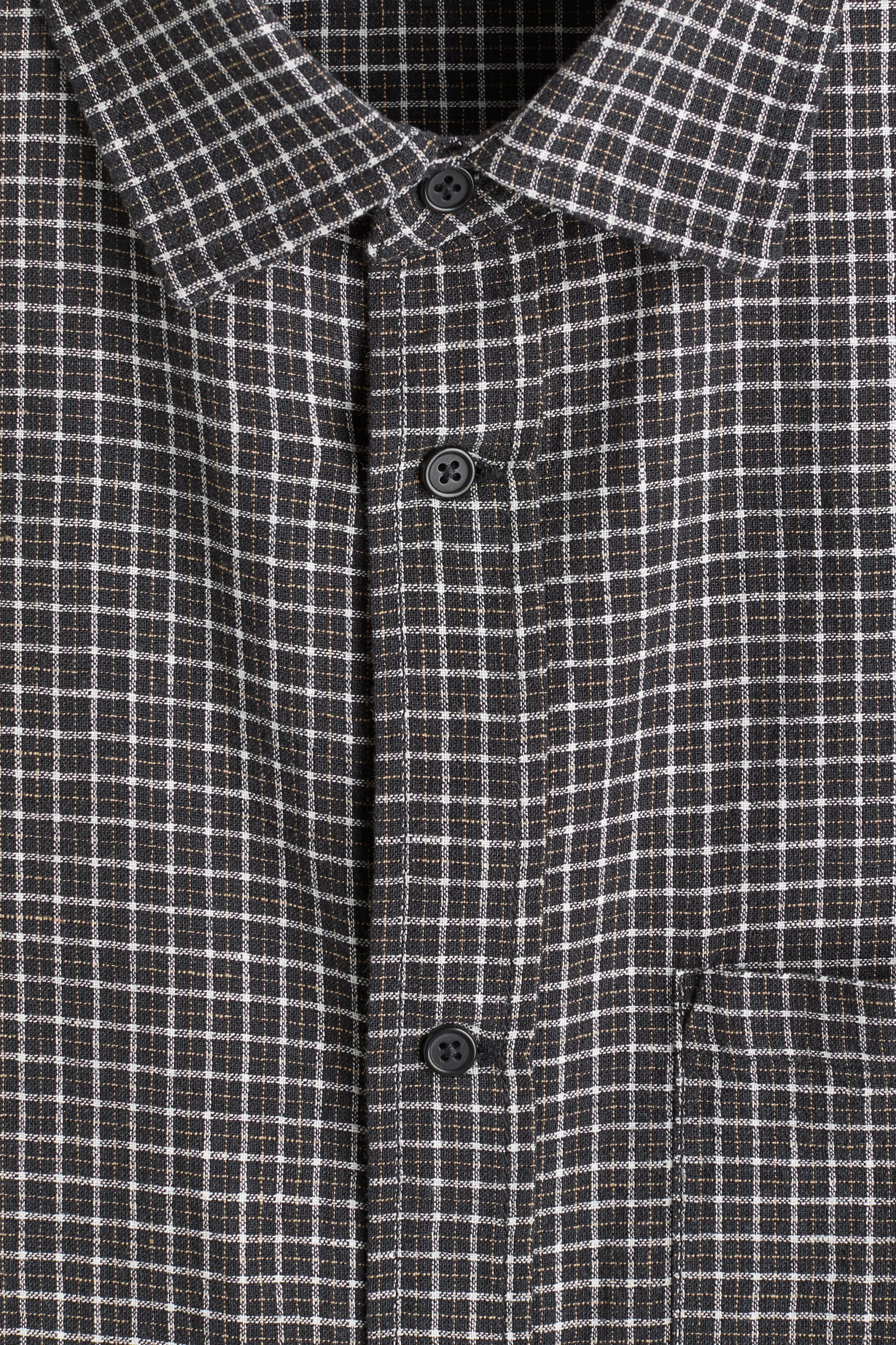 Chemise Oversized Fit en lin mélangé - Noir/carreaux