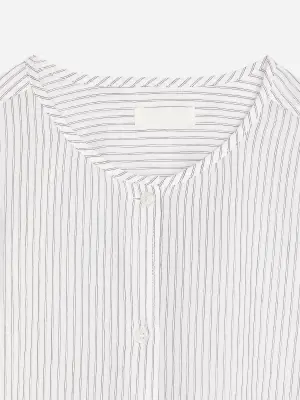 Blouse avec foulard amovible - Blanc/Noir — photo 4