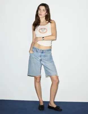 Nouveau ! RE/DONE Top Lace Strap Mouskateers Vintage White — photo 4