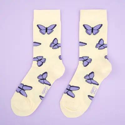 Chaussettes Papillon Mauve Coucou Suzette — photo 1