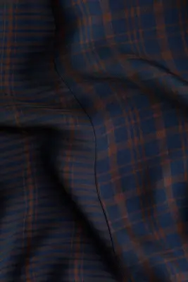 Jupe plissée en viscose mélangée - Bleu marine/marron — photo 5