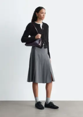 Cardigan brossé en mohair mélangé - Noir — photo 4