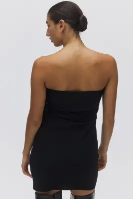 Robe tube avec nœud - Noir — photo 2