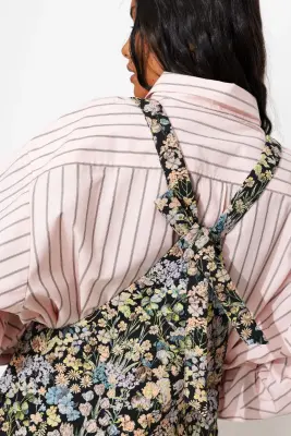 Robe courte jacquard fleurs — photo 5