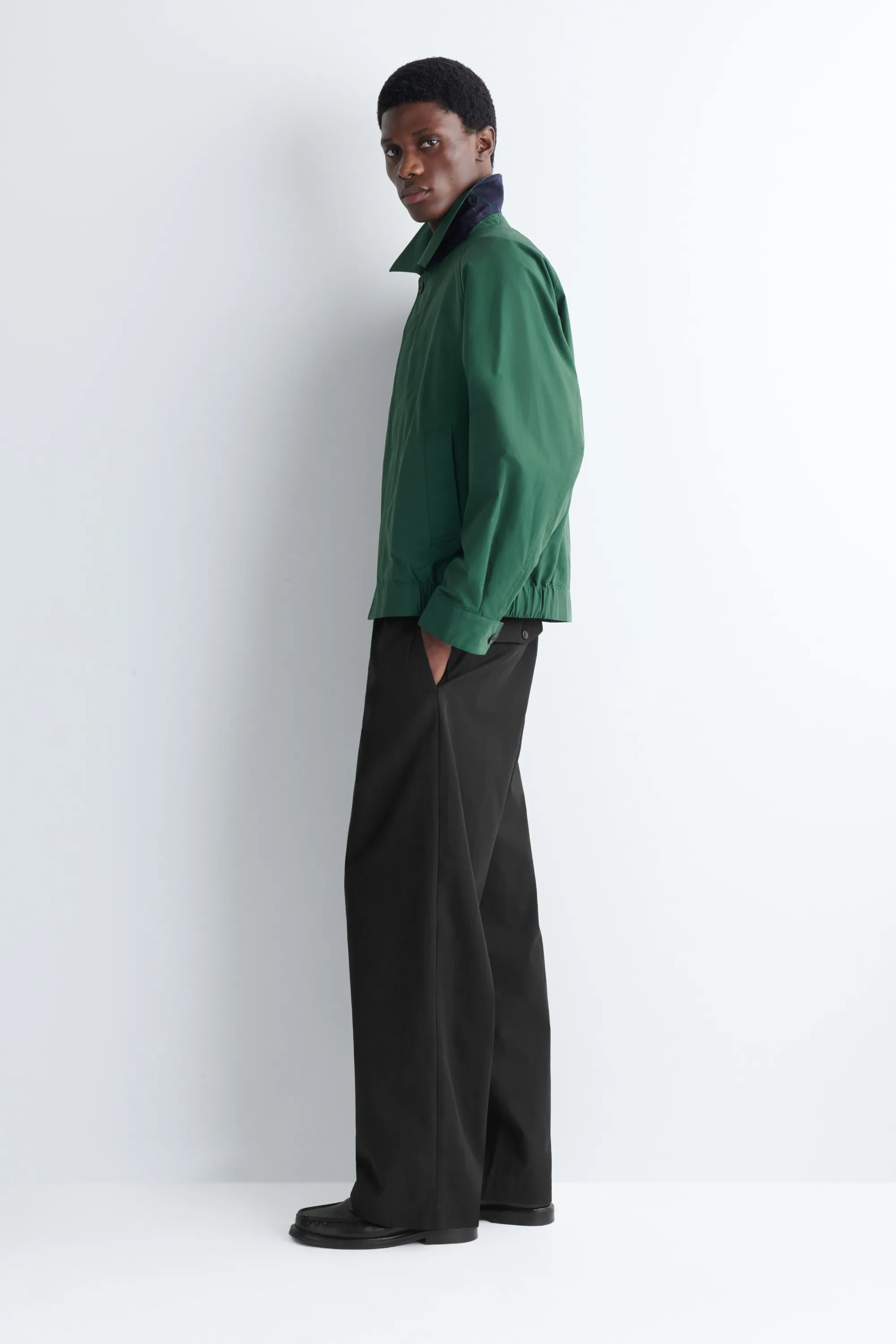 VESTE HARRINGTON EN COTON ET NYLON - VERT