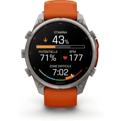 Garmin Fenix 9 Pro InReach amoled 47mm Sapphire Titane bracelet ocre/orange 010-04336-01 — photo 3