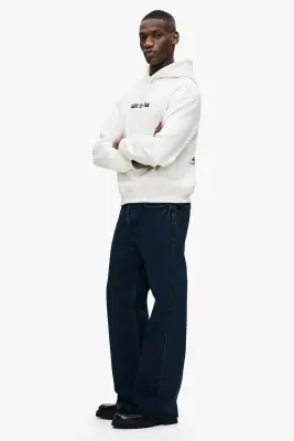 Hoodie imprimé Loose Fit - Blanc/Ford — photo 3