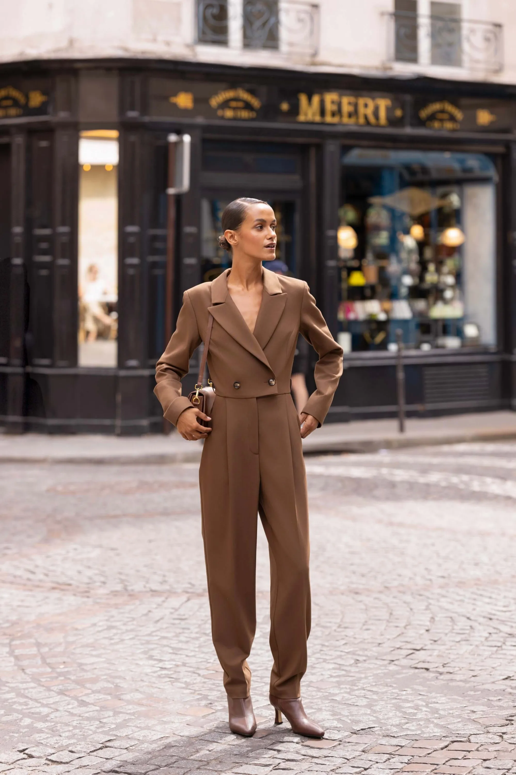 Everett Wool Jumpsuit - Brown