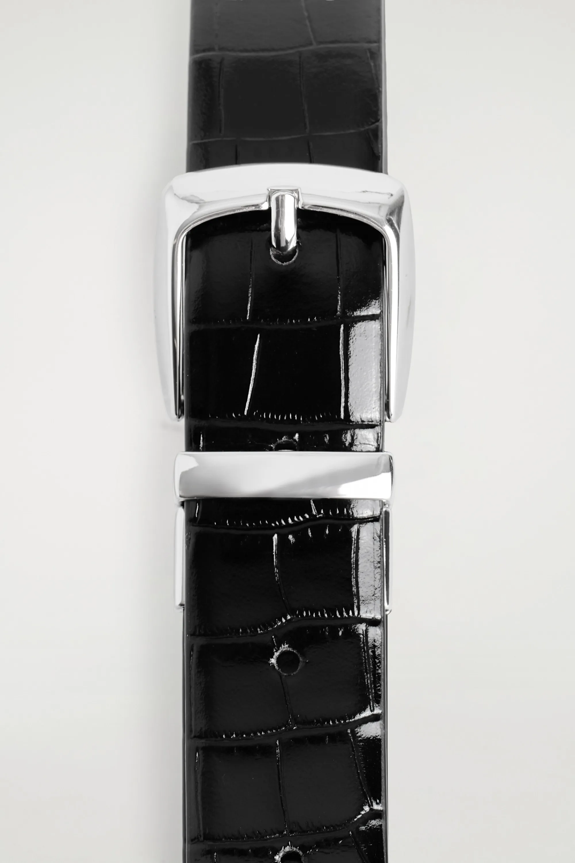 CEINTURE RÉVERSIBLE EN CUIR - NOIR / ARGENTÉ