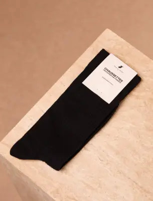 Chaussettes côtelées - Noir — photo 2