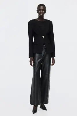 Blazer sans col - Noir — photo 1