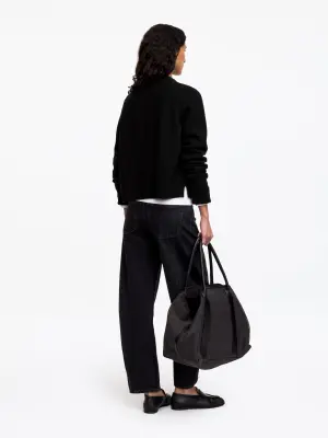 Pull en laine à poignets repliés - Noir — photo 2