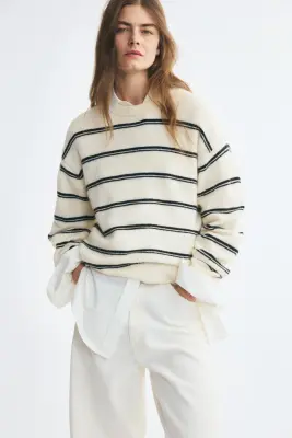 Pull - Crème/noir — photo 1