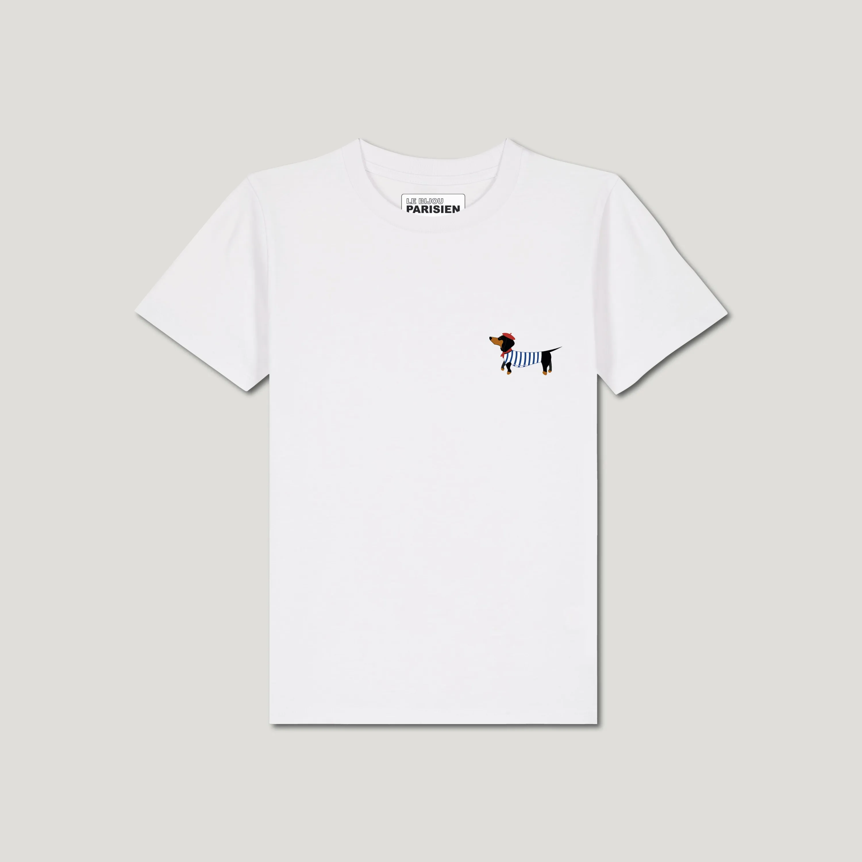 T-SHIRT ENFANT COTON BIO – TECKEL - BLANC