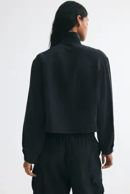 Chemise à col droit en viscose mélangée - Gris foncé — photo 3