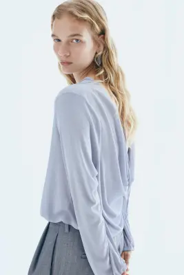 Top avec dos bénitier - Bleu acier clair — photo 2
