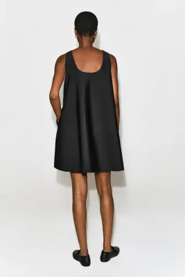 ROBE COURTE TRAPÈZE EN NÉOPRÈNE - NOIR — photo 3