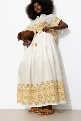 Jupe jupon midi brodée Femme — photo 4