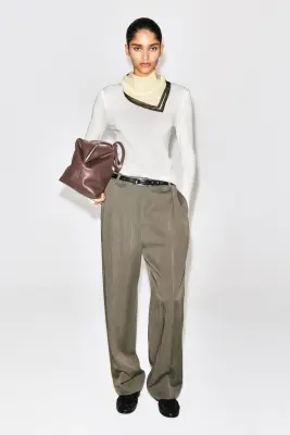 TOP SLIM EN LAINE MÉRINOS - CRÈME — photo 1