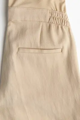 MAMA Short Bermuda en lin mélangé - Beige clair — photo 5