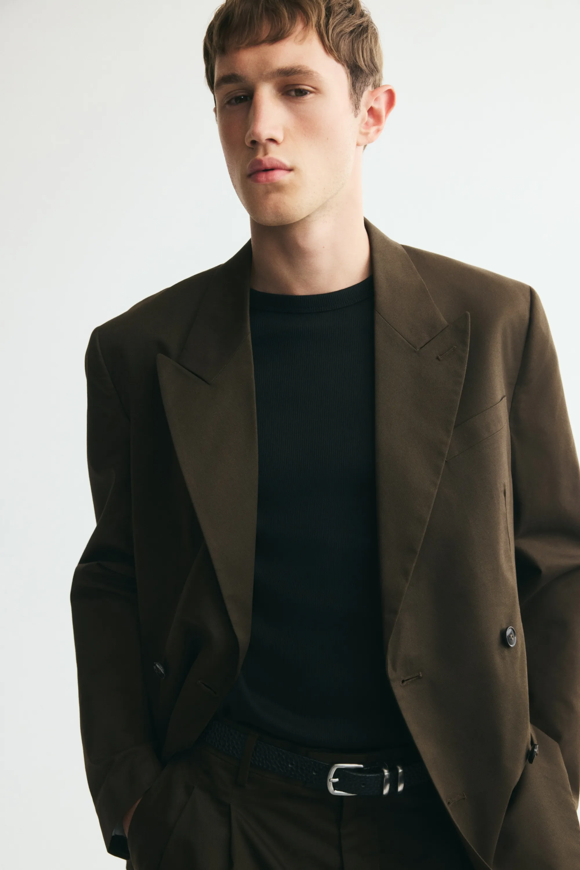 Veste Relaxed Fit à fermeture croisée - Vert kaki foncé