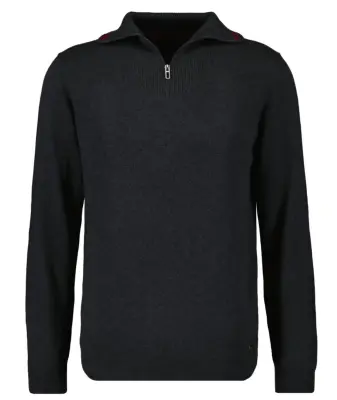 RAGMAN PULL COL ZIP COTON CASHMERE GRANDE LONGUEUR Anthracite — photo 2