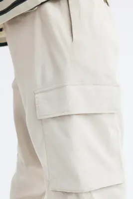 Pantalon cargo Slim Fit - Beige clair — photo 2