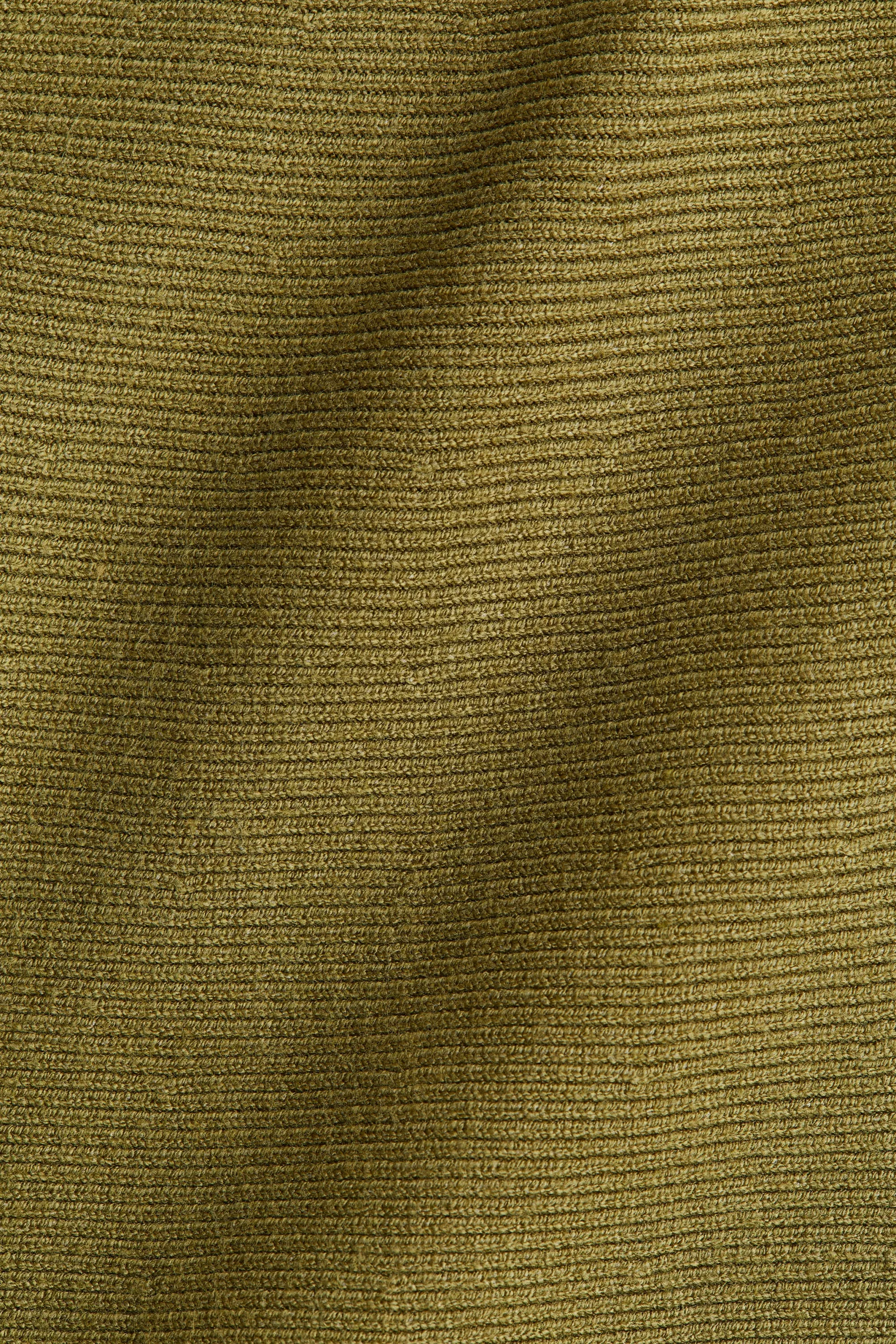 Robe en maille côtelée - Vert olive