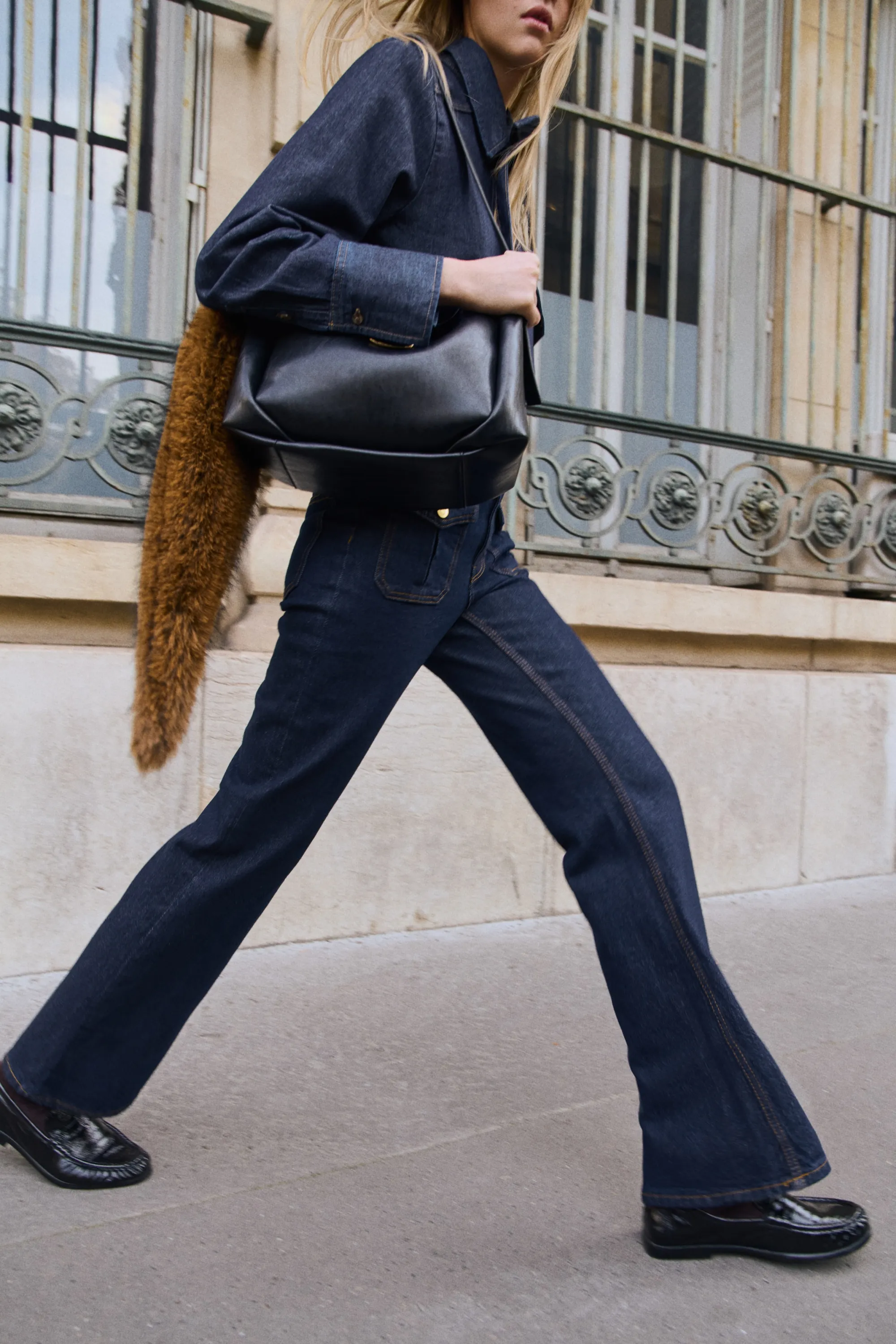 Flared High Jeans - Bleu denim foncé
