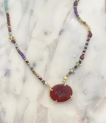 Nouveau ! ROOM SERVICE JEWELRY Collier Pégase Cornaline — photo 3