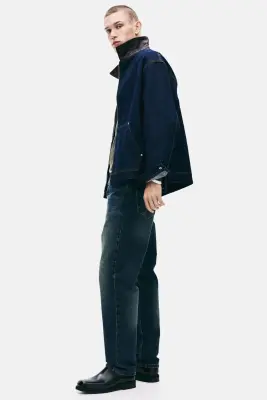 Original Straight Jeans - Bleu denim foncé délavé — photo 3