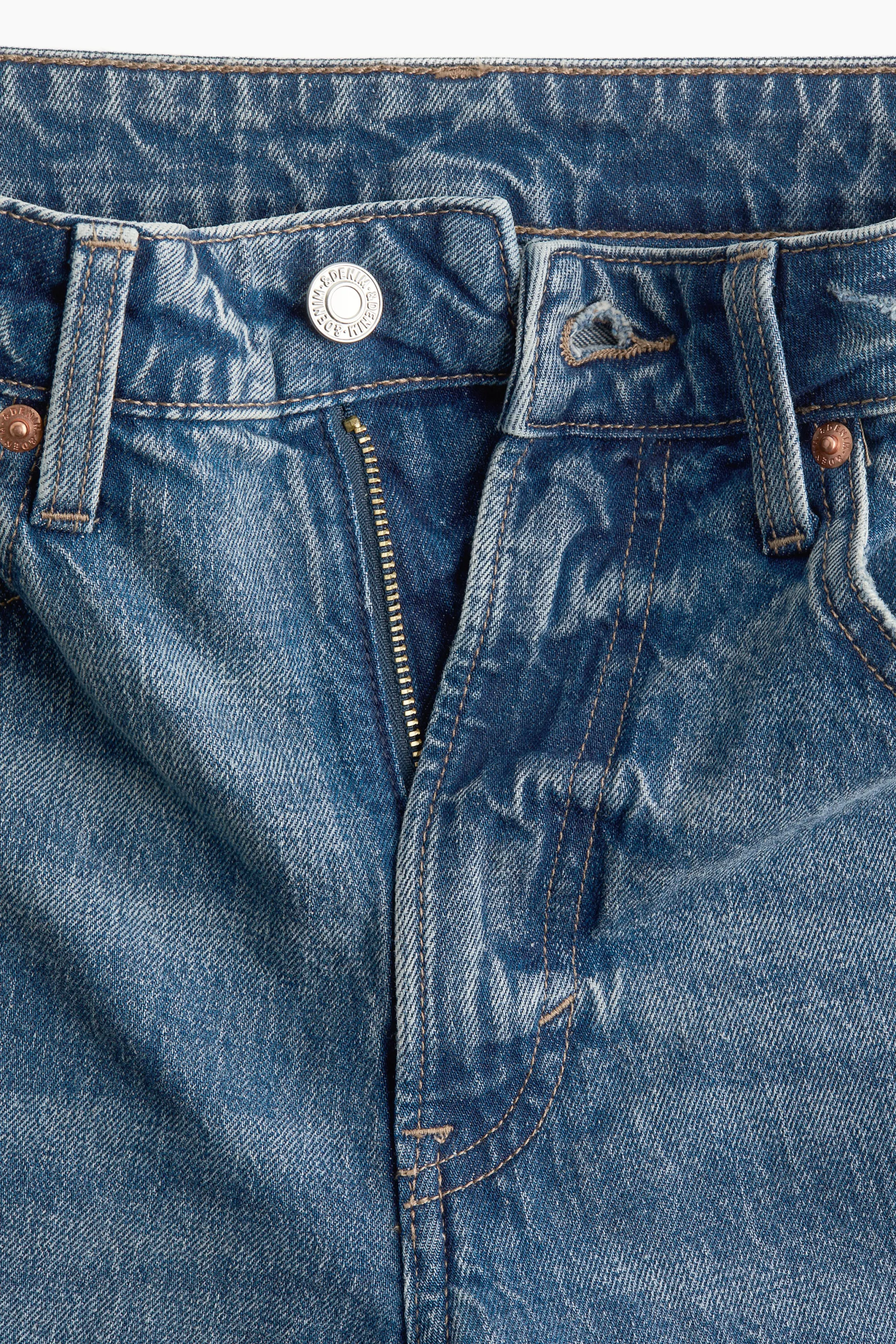 Slim Straight High Jeans - Bleu denim