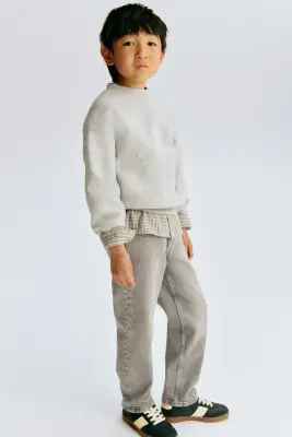 Relaxed Fit Jeans - Gris denim clair — photo 2