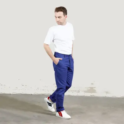 Pantalon à pinces en croisé coton bio 1G/264 - Hydrone — photo 1