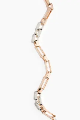 Collier chaîne bicolore - Doré — photo 2