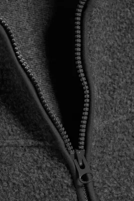Veste en peluche à col cheminée - Gris foncé chiné — photo 5