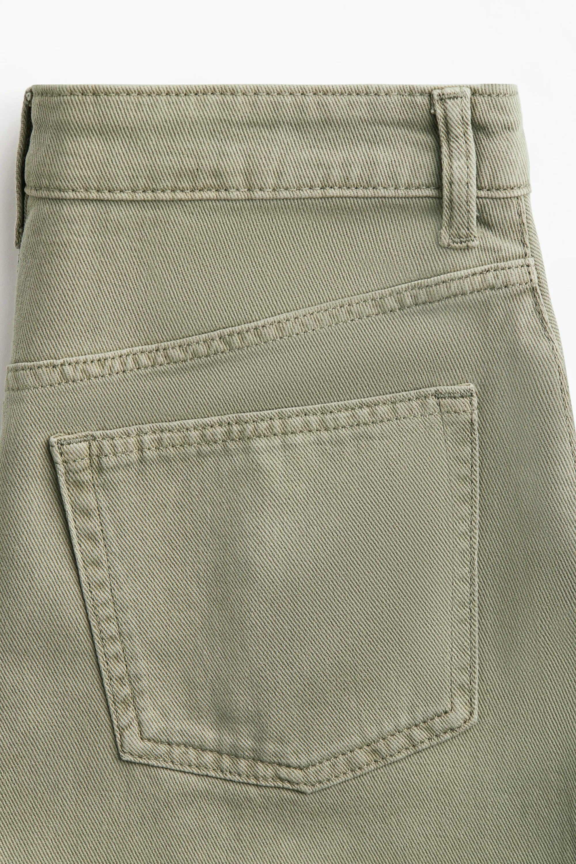Minijupe en denim - Vert kaki clair