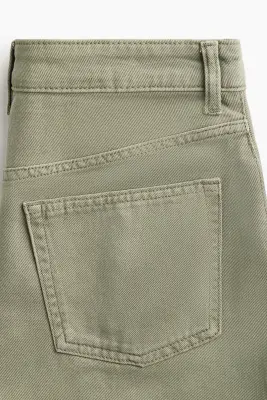 Minijupe en denim - Vert kaki clair — photo 1