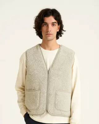 Gilet sans manches Harry gris clair en laine – Yoko