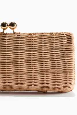 Pochette en rotin - Beige — photo 2